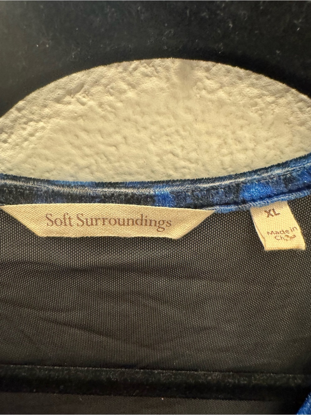Soft Surroundings Velvet Alyssa wrap knit top w/ floral burnout pattern - Picture 3 of 7